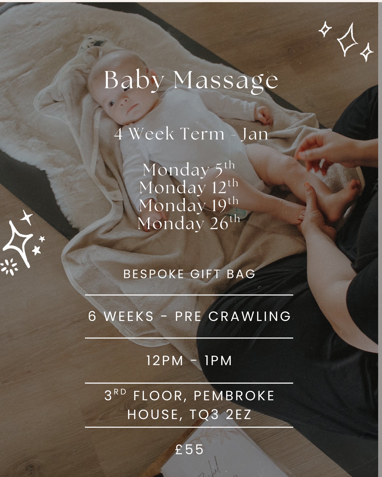 Baby Massage 4 Week Course - Jan Term - Mondays @ 12pm