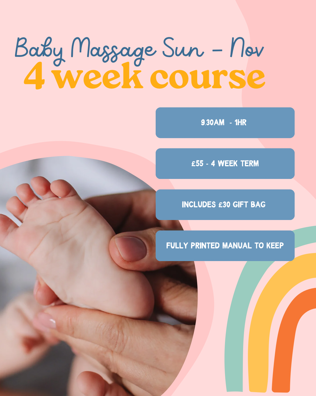 4 WEEK BABY MASSAGE COURSE | Sunday 9th November @ 9.30am