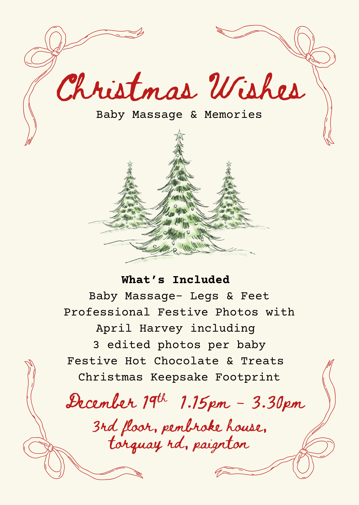 🎄 Christmas Wishes Baby Massage & Photoshoot | Dec 19 @ 1.15pm